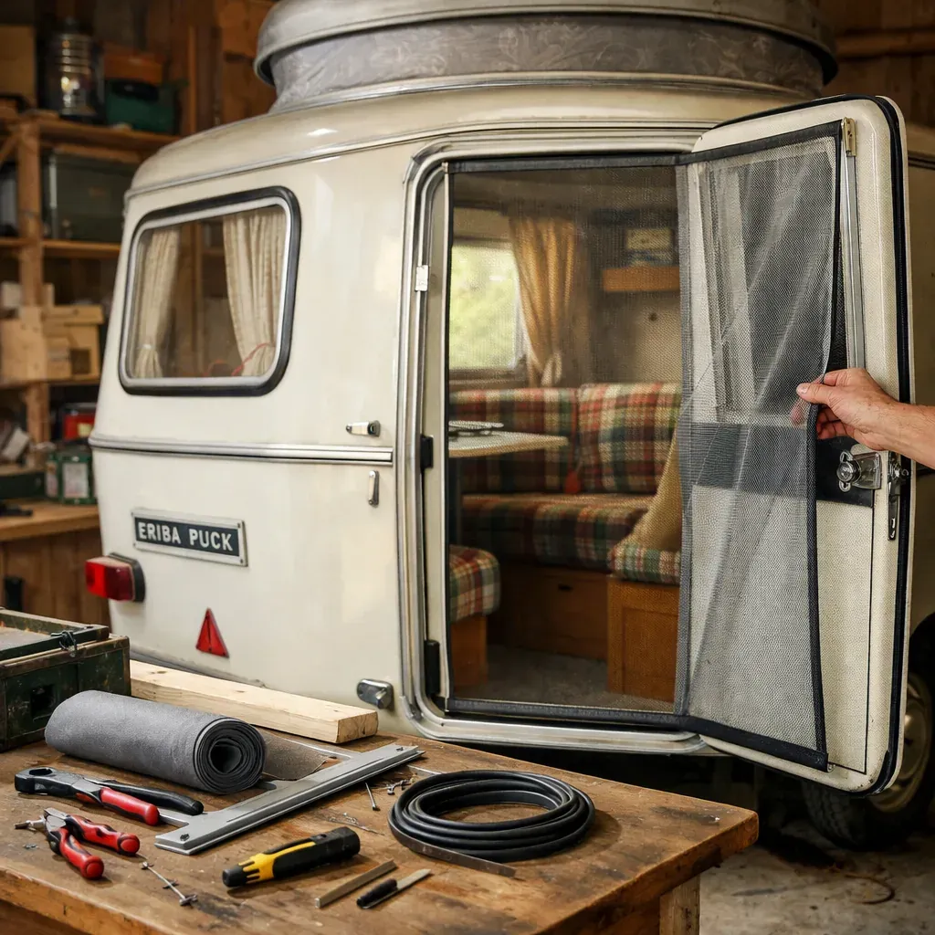Installer une moustiquaire adaptée à une petite caravane