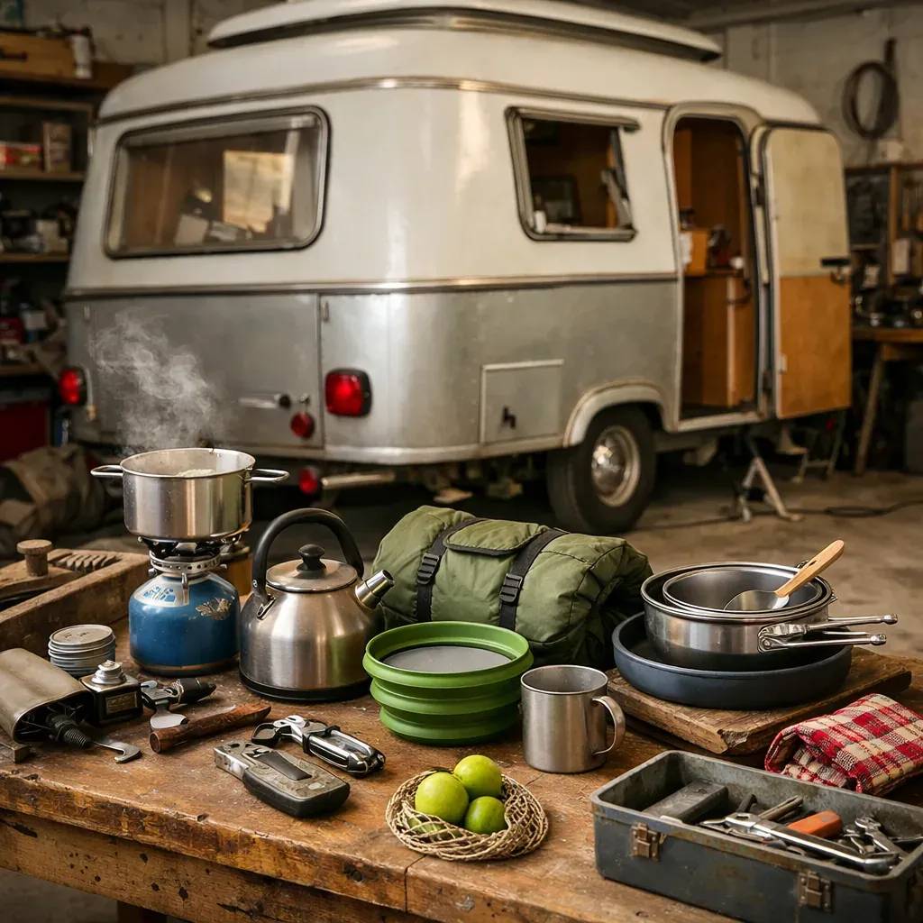 Préparer le matériel de cuisine pour voyager léger