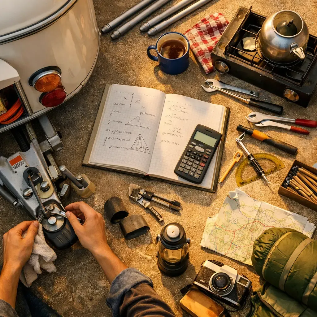 Vacances en Eriba: réviser les maths en préparant la caravane